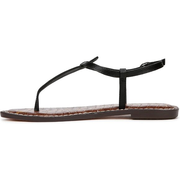 Women's Leather Flat Sandal Size 9.5 Buckle Closure Palm Beach Chic - Picture 2 of 7